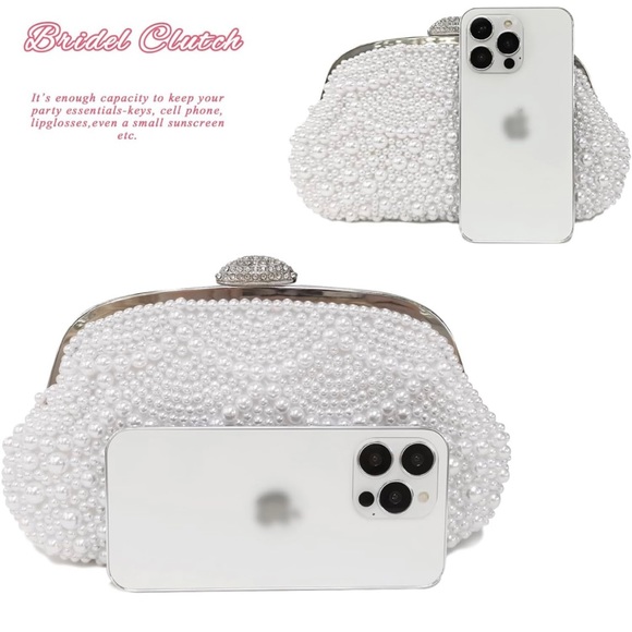 NWT! Aovtero Pearl Bridal Clutch! - Picture 3 of 6
